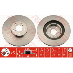 จานเบรคหน้า subaru xv ปี 2013-2016 / TRW