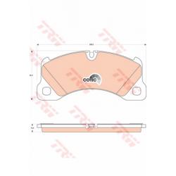 ผ้าเบรค (หน้า) Porsche Cayenne 3.0 ปี 2010 ขึ้นไป (TRW-COTEC)