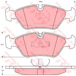 ผ้าเบรค TRW ล้อหน้า BMW Series5 520i (E28) ปี 1981-1988 COTEC (GDB298)