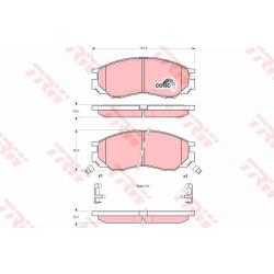 ผ้าเบรค หน้า TRW - MITSUBISHI Strada 2WD 2.5 D และ 2.8 D ปี 1996-2003 UTEC (GDB1286)