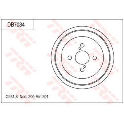 จานดรัมเบรค TRW (หลัง) TOYOTA VIOS E / J ปี 2007 on (DB7034)