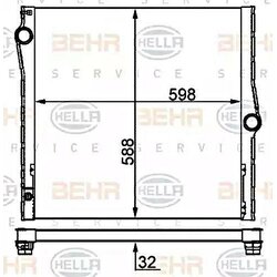 BEHR-P หม้อน้ำ BMW X5(E70) 3.0 si, 4.8 si