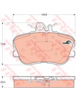 ผ้าเบรค-หน้า Benz C-Class (W202) C180 / C200 / C220 / C230 ปี 93-00 (TRW-COTEC)