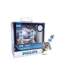 หลอดไฟรถยนต์ Philips H4 Racing Vision +150% 12V 60/55W แพ๊คคู่