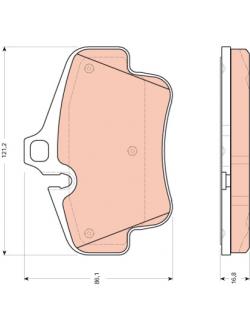 ผ้าเบรค (หลัง) Porsche 911/996 Carrera,4,4S ปี 97-05 (TRW-COTEC)