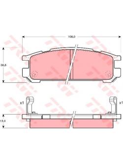 TRW ผ้าเบรค หลัง SUBARU IMPREZA 1.6 , 1.8 , 2.0 ปี 93' - 97' COTEC