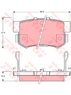 ผ้าเบรค หลัง TRW - Honda Civic (C12) (FB) ปี 2012 DTEC