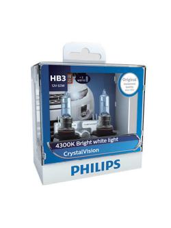 หลอดไฟรถยนต์ Philips HB3&W5W 9005 Crystal 12V แพ๊คคู่ + W5W