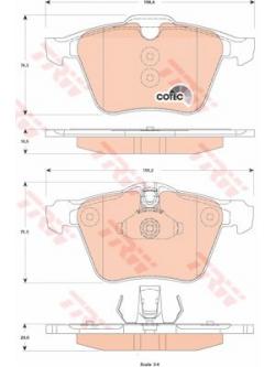 TRW ผ้าเบรค หน้า Jaguar S-Type 3.2 V6 , 4.2 V8 ปี 2006 - 2008 (GDB1835)