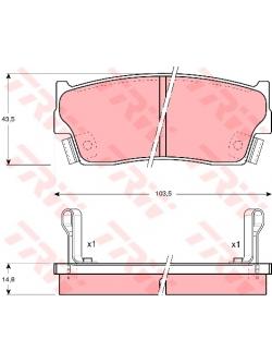 ผ้าเบรค TRW ล้อหน้า Suzuki Vitara 3 ประตู 1.6 ปี 1988-1991 DTEC (GDB885)