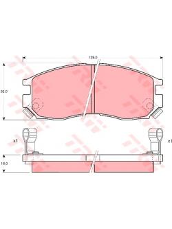 ผ้าเบรค หน้า TRW - MITSUBISHI Galant 2.0 GLSi (E30) ปี 1987-1990 DTEC (GDB1128)