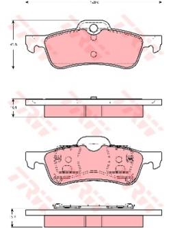 ผ้าเบรค TRW ล้อหลัง MINI Cooper One , S (R50 , R52 , R53) 1.4 และ 1.6 ปี 2002-2003 COTEC (GDB1477)