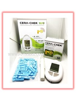 เครื่องตรวจน้ำตาลและแผ่นตรวจ ยี่ห้อ CERA-CHEK 1070
