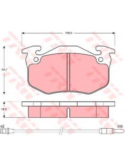 ผ้าเบรค หลัง TRW - Honda Civic 1.5 LX , EX (Sensor Clip) ปี 1990-1992 DTEC (GDB3085)