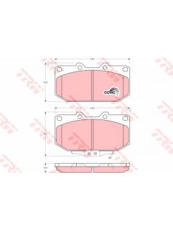 ผ้าเบรค TRW ล้อหน้า NISSAN 300 ZX (Z32) 3.0 Turbo (S13) ปี 1989 - 1997 DTEC (GDB1006)