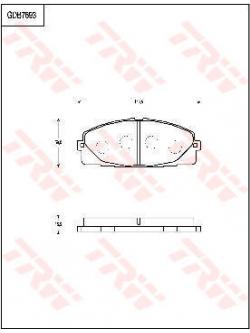 TRW ผ้าเบรค (หน้า) รถตู้ คอมมูเตอร์ Commutor KDH222 3.0 D D4D ปี 2005 on (GDB7693AT)