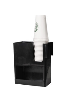 กล่องใส่แก้วหรือที่ใส่แก้ว 1 ช่อง+ชั้นบนมีใส่อเนกประสงค์ 2 ช่อง ด้านล่าง 1 ช่อง