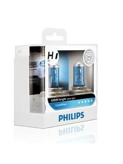 หลอดไฟรถยนต์ Philips H1&W5W Crystal 12V แพ๊คคู่ + W5W