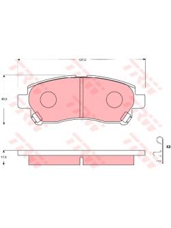 ผ้าเบรค TRW ล้อหน้า Suzuki APV 1.6 ปี 2004 on DTEC (GDB7656)