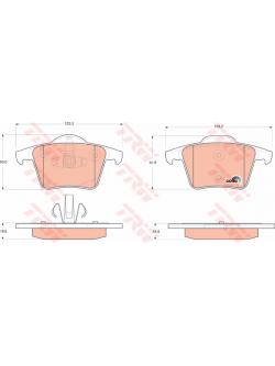 ผ้าเบรค TRW ล้อหลัง VOLVO XC90 2.5 และ 2.9 ปี 2003 on COTEC (GDB1566)