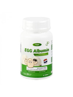 EGG ALBUMIN ผงอัลบูมินจากไข่ขาว ชนิดเม็ด 30 เม็ด ''1,235 มก./เม็ด'' ยี่ห้อ TOP