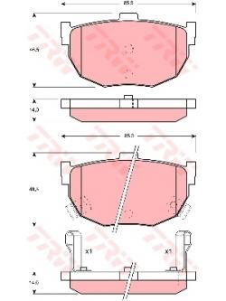 ผ้าเบรค TRW ล้อหลัง HYUNDAI Tiburon 2 ปี 1991 on ATEC (GDB1010)