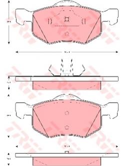 ผ้าเบรค TRW ล้อหน้า FORD Escape 2.0 , 2.3 , 3.0 V6 ปี 2002 on DTEC (GDB1497)
