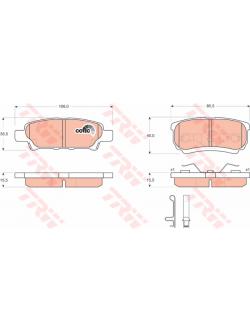 ผ้าเบรค หลัง TRW - MITSUBISHI Lancer Cedia 2.0 (C32) (C53) ปี 2004 on DTEC (GDB3341)