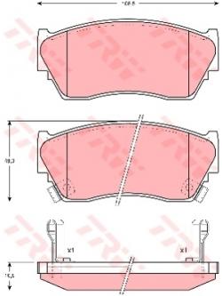 ผ้าเบรค TRW ล้อหน้า NISSAN NX 1.6 ปี 1991-1993 DTEC (GDB1012)