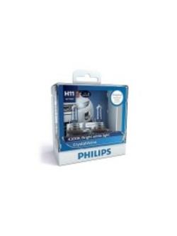 หลอดไฟรถยนต์ Philips H11&W5W Crystal 12V แพ๊คคู่ + W5W