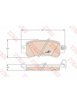 ผ้าเบรค-หลัง Mazda 2 Skyactive ปี 2014 - 2017 (TRW-DTEC)