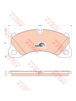 ผ้าเบรค (หน้า) Porsche Cayenne 3.0 ปี 2010 ขึ้นไป (TRW-COTEC)