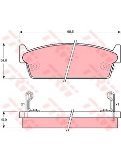 ผ้าเบรค TRW ล้อหลัง NISSAN 200 SX (S13) 1.8 Turbo ปี 1994 - 1998 on DTEC (GDB1002)
