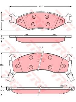 ผ้าเบรค TRW ล้อหน้า KIA Sportage 4WD 2.0 ปี 1995 on ATEC (GDB3123)