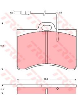 ผ้าเบรค TRW ล้อหน้า Citroen CX 2.0 และ 2.4 ปี 1977-1990 COTEC (GDB165)