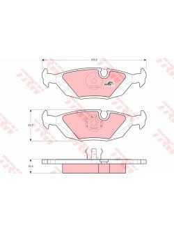 ผ้าเบรค TRW ล้อหลัง BMW Series3 316 , 318i , 320i , 325i (E30) ปี 1982-1991 COTEC (GDB299)