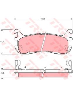ผ้าเบรค TRW ล้อหลัง Mazda 323 Astina 1.8 ปี 1990-1999 ATEC (GDB3129)