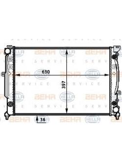 BEHR-P หม้อน้ำ VAG AUDI A4(B5) 2.4 V6, A6(C5) 2.4 ปี 1999 (ท่อคลิปล๊อคบน-ซ้าย/ล่าง-ขวา)