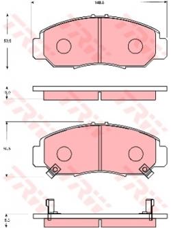 ผ้าเบรค หน้า TRW - Honda Stream 2.0 16V ปี 2002-2003 DTEC (GDB7634)