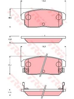 ผ้าเบรค TRW ล้อหลัง NISSAN Cefiro (A33) 2.0 , 3.0 VQ ปี 2002 - 2004 DTEC (GDB7184)