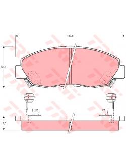 ผ้าเบรค-หน้า Honda CRV 2.0 ปี 1996-2002 (TRW-DTEC)