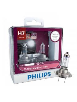 หลอดไฟรถยนต์ Philips H7 X-treme Vision +130% 12V 55W แพ๊คคู่