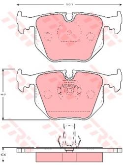 ผ้าเบรค TRW ล้อหลัง BMW Series7 728i , 730i , 735i (E38) ปี 1994-2001 COTEC (GDB1304)