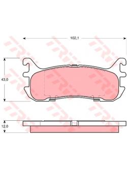 ผ้าเบรค TRW ล้อหลัง FORD Laser 1.6 และ 1.8 (แทน GDB3129) ปี 1994-1999 ATEC (GDB3319)