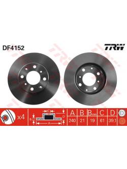 TRW (หน้า) จานเบรค HONDA CITY 1.5 ZX , แมลงสาบ ปี 2004 - 2007