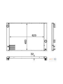 BEHR-P หม้อน้ำ BMW 5(E60) 520i-N43 ปี 2007 , 5(E60) 523i,530i - N52 ปี 2005 4ท่อ