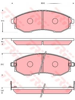 ผ้าเบรค TRW ล้อหน้า BENZ MB 100 , 140 2.9 (รถตู้) ปี 1997-2006 COTEC (GDB7614)