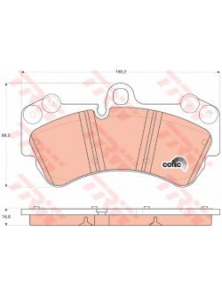ผ้าเบรค - หน้า PORSCHE CAYENNE (955) Tdi ปี 2002-2009 / TRW-COTEC