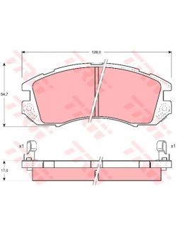 TRW ผ้าเบรค หน้า SUBARU IMPREZA 1.6 , 1.8 , 2.0 ปี 93' - 97' COTEC