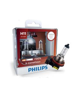 หลอดไฟรถยนต์ Philips H11 X-treme Vision 12V 55W แพ๊คคู่